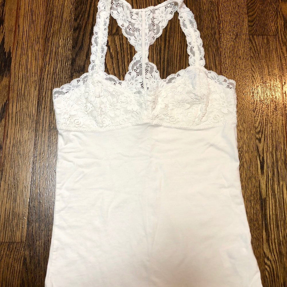 Small ivory racerback lace tank